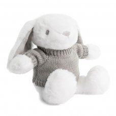 BU320-W: 20cm White Rabbit w/Sweater